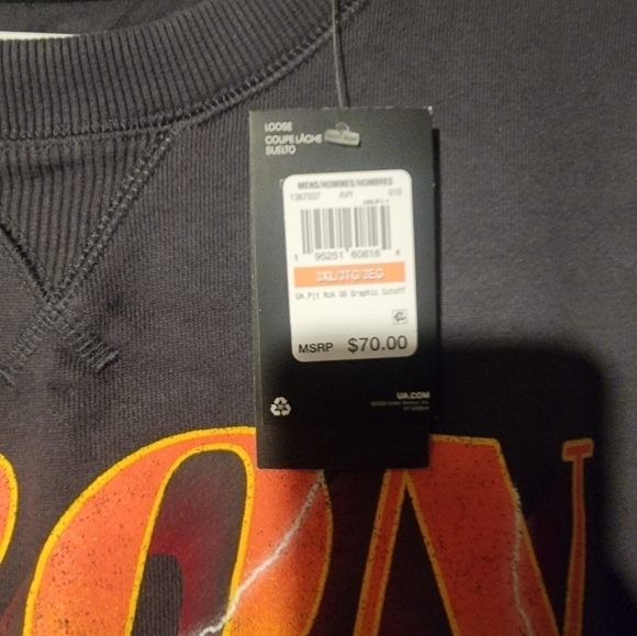 Under Armour Project Rock Iron Paradise Cutoff Sweatshirt Men 3XL 1367037-010 - Picture 3 of 6